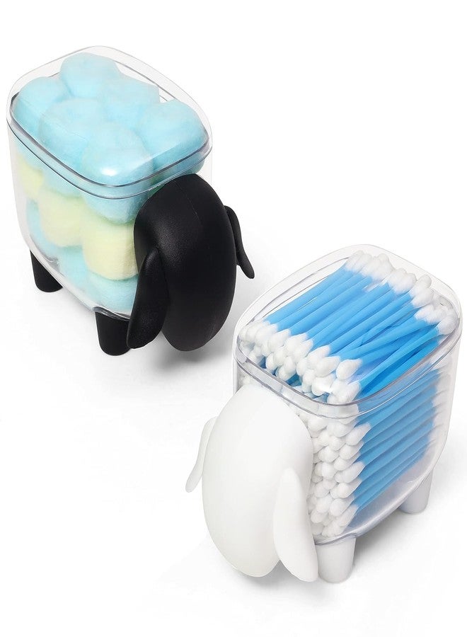 ABOUT SPACE حول الفضاء حامل أعواد قطنية على شكل خروف / علبة سماعات أذن من الأكريليك / علبة منظم دبابيس الشعر / منظم مشابك الشعر / علبة منظم أربطة مطاطية / حامل مشابك شعر وكرات قطنية شفاف (عبوة من قطعتين) - Image 1